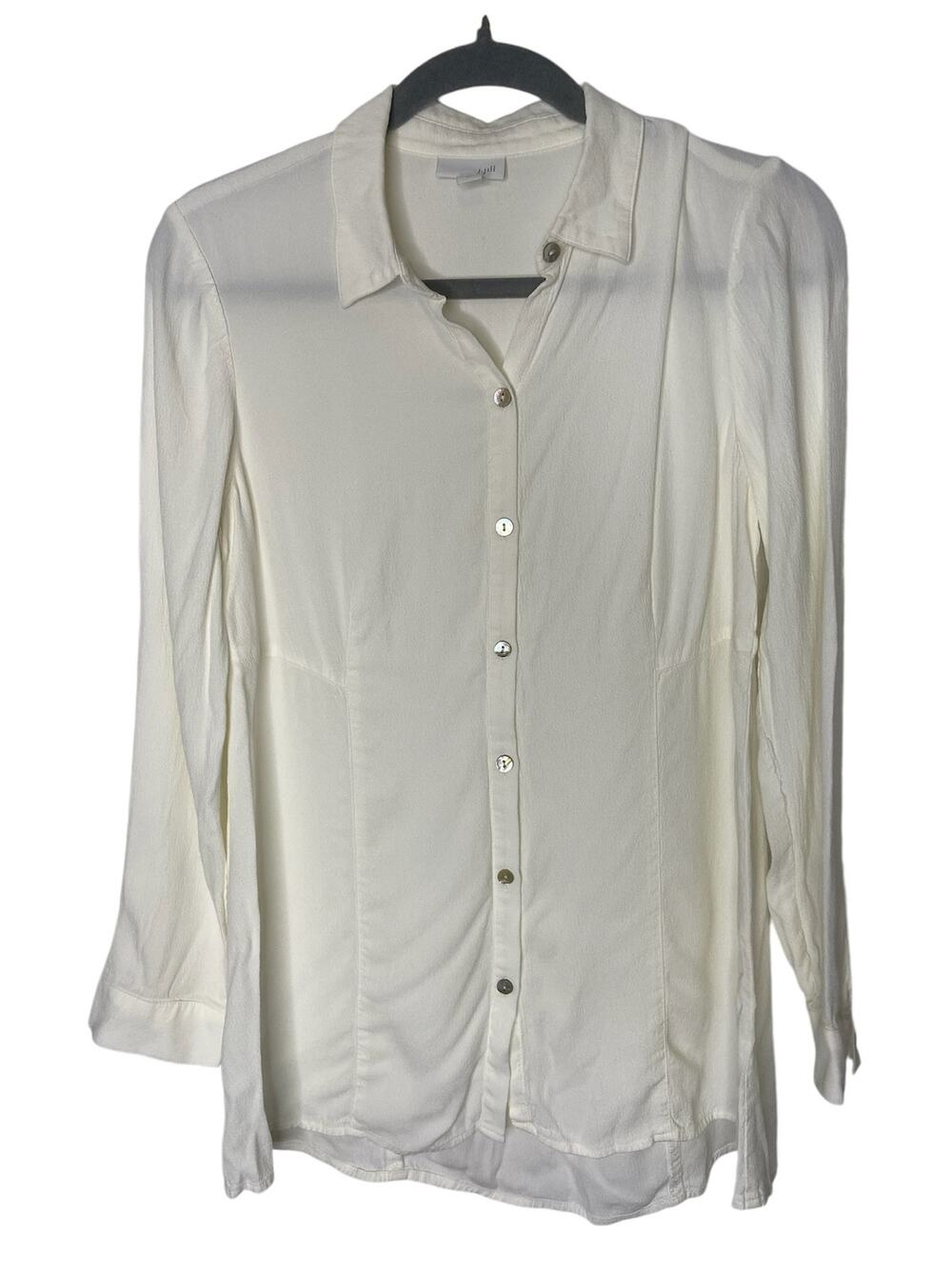 J.Jill Button Front Long Sleeve Tunic Top Blouse Rayon Lightweight Dainty XS